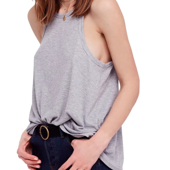 Free People Tops - Free People Long Beach Ribbed Swing Tank Size L